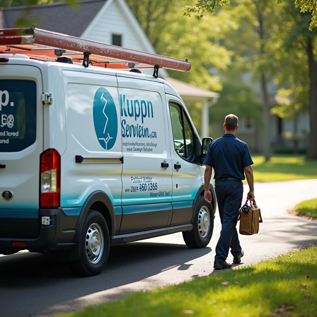 HVAC Newburgh NY service van at a home in Beaver Dam Lake, NY