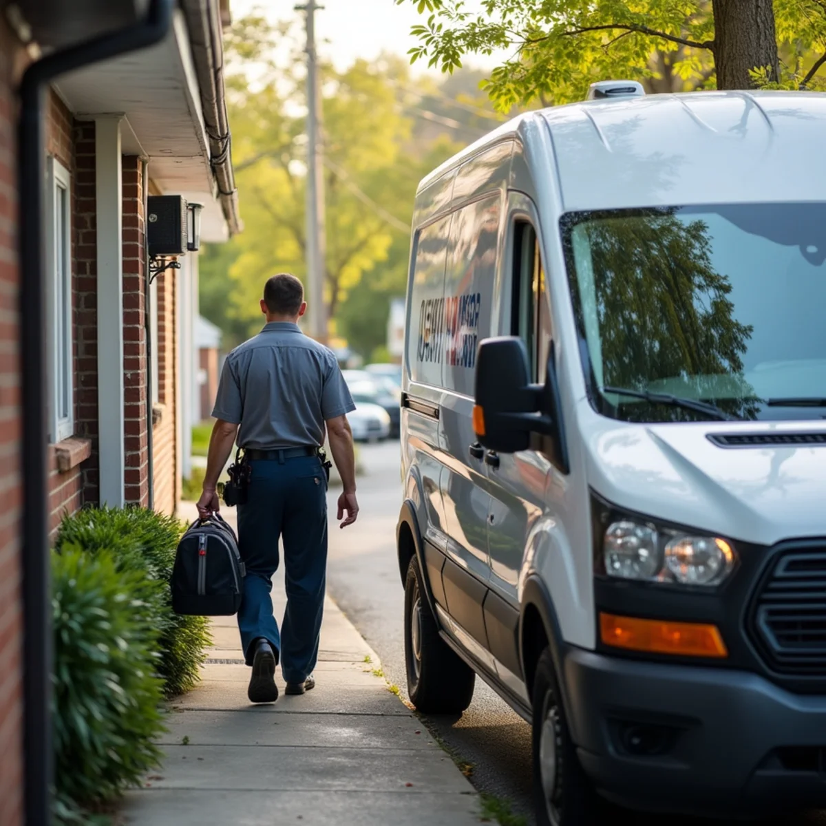 HVAC Newburgh NY service van at a home in Downtown / Waterfront, NY