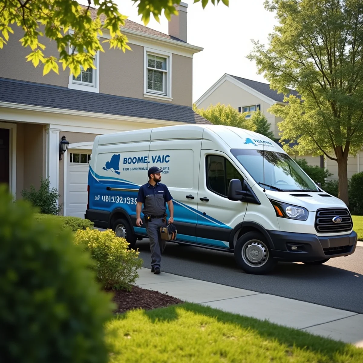 HVAC Newburgh NY service van at a home in East Fishkill, NY