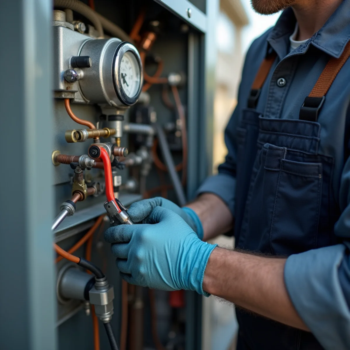 Close-up of emergency hvac work in a Newburgh, NY home