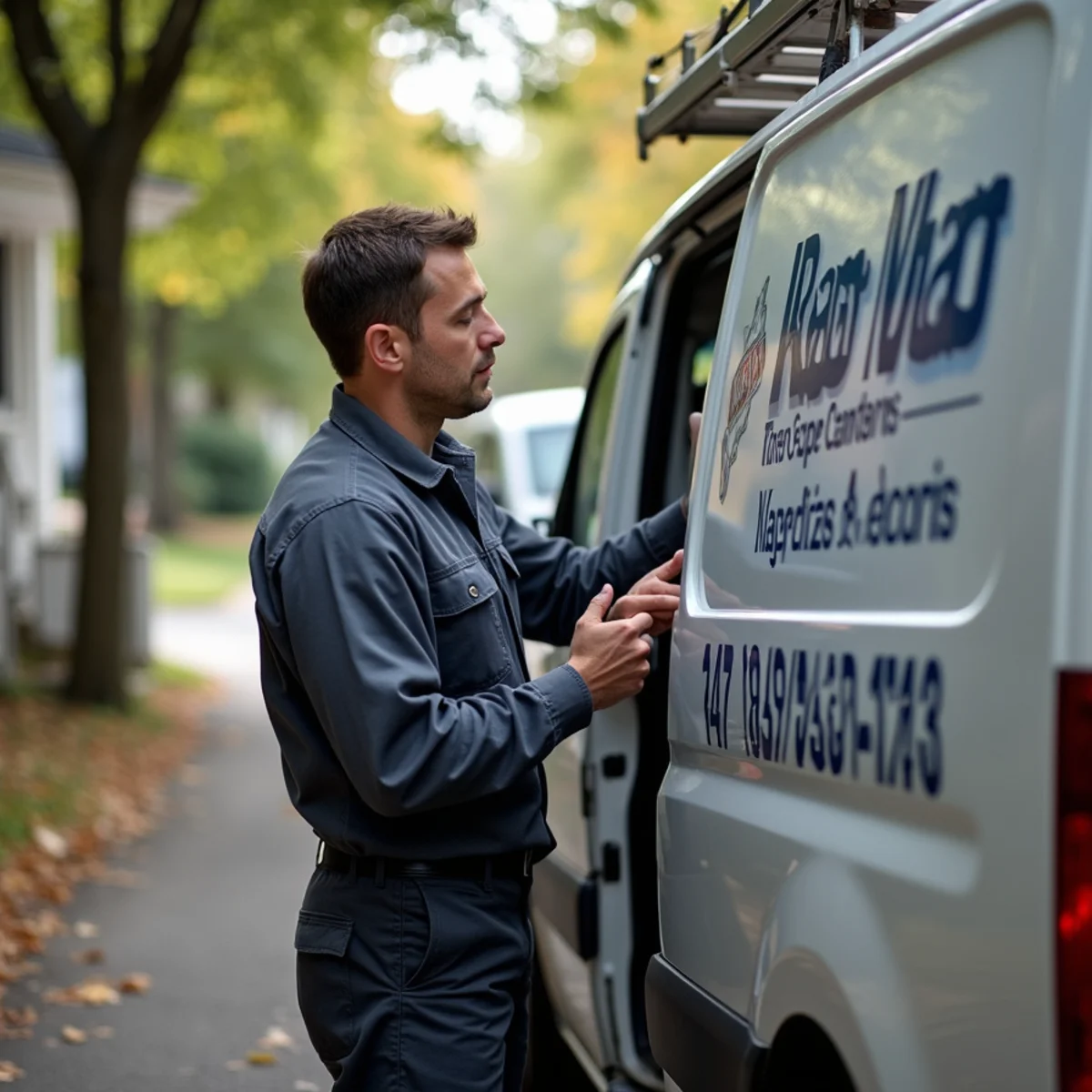 Technician servicing a hot-water boiler in an older Firthcliffe, NY mill-district home