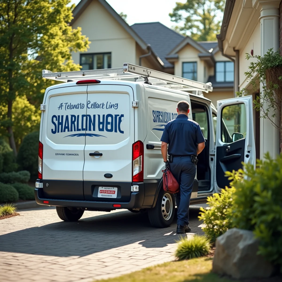 HVAC Newburgh NY service van at a home in Garrison, NY