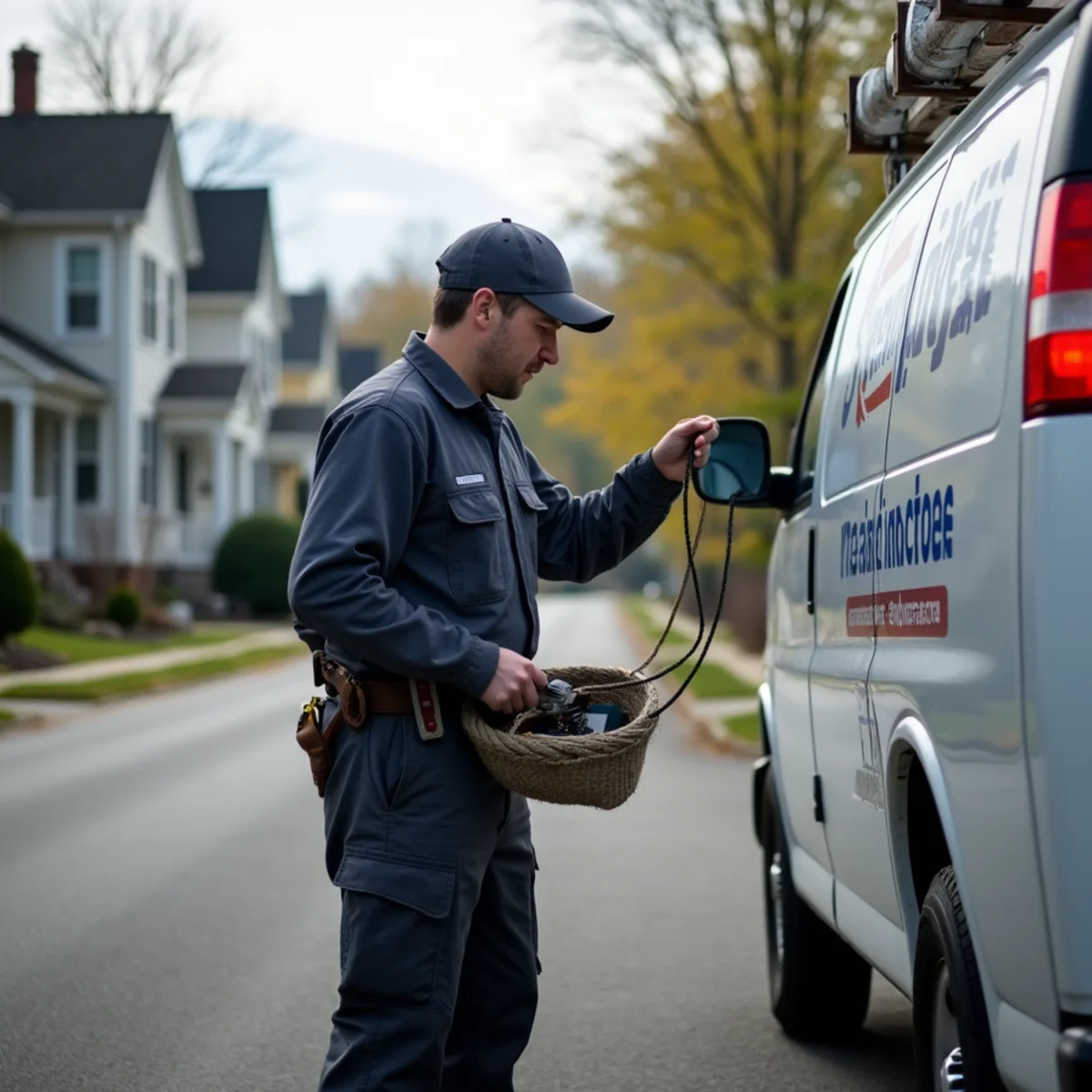 HVAC technician servicing multi-family cooling and ventilation equipment in Kiryas Joel, NY