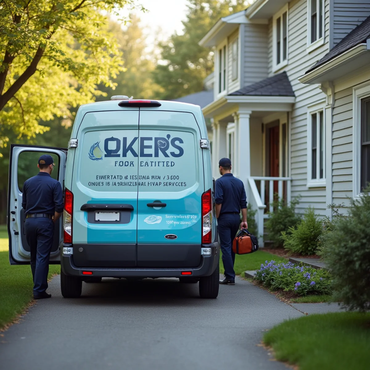 HVAC Newburgh NY service van at a home in Liberty Street / Quality Row, NY
