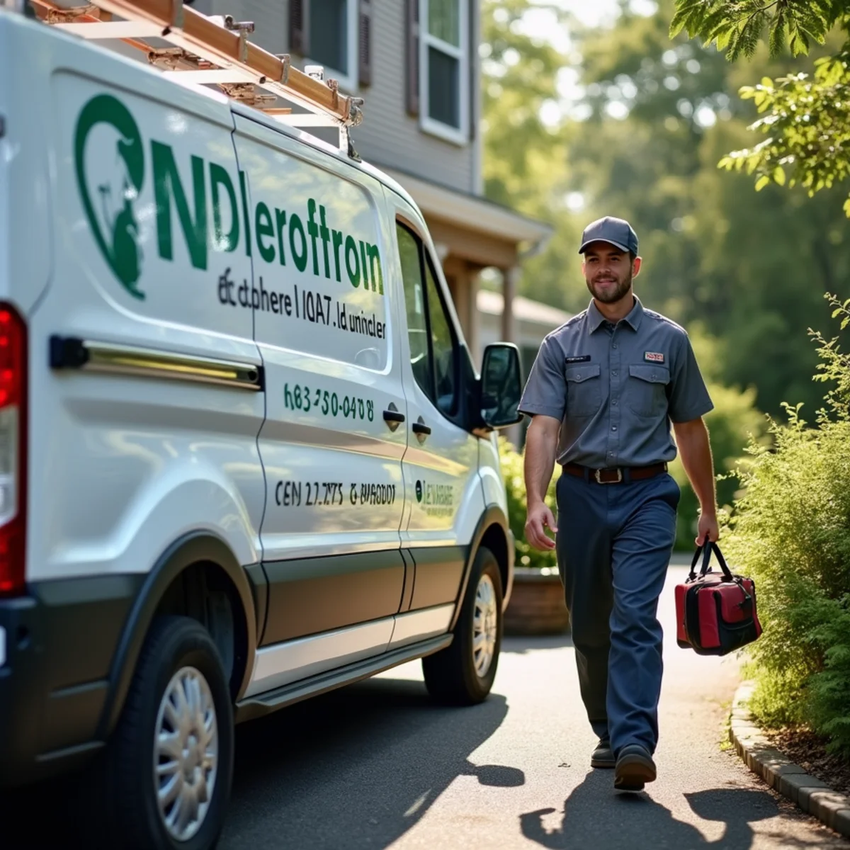 HVAC Newburgh NY service van at a home in Nelsonville, NY