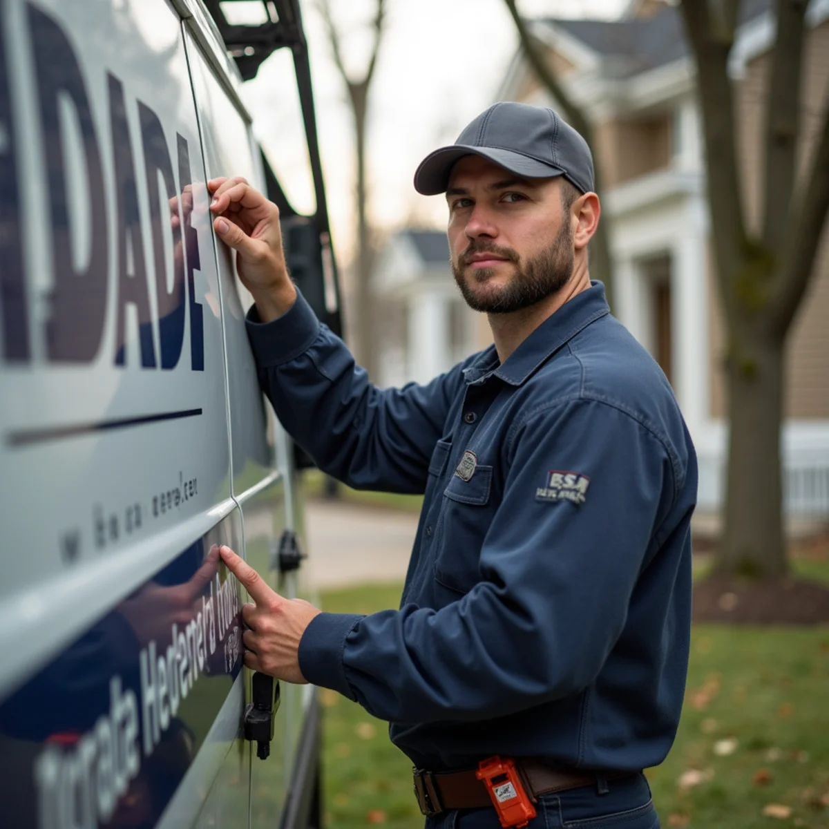 HVAC technician installing an air conditioning system in a New Windsor, NY home