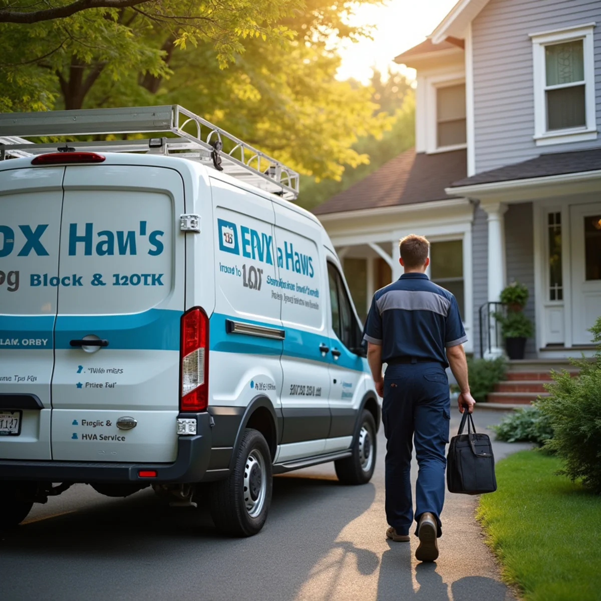 HVAC Newburgh NY service van at a home in Northside / Quassaick Creek, NY
