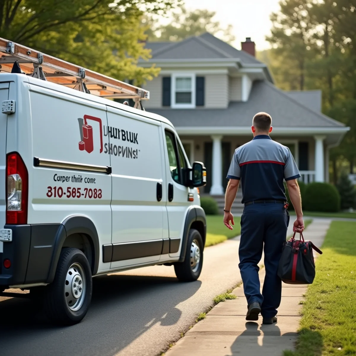 HVAC Newburgh NY service van at a home in Orange Lake, NY