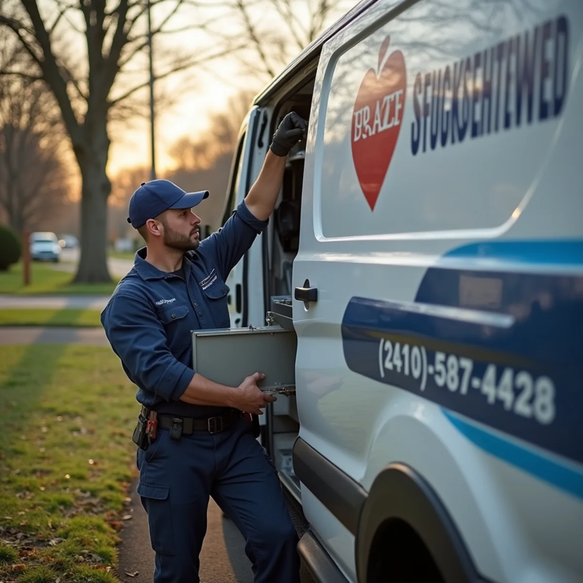 HVAC technician replacing a furnace in a suburban Scotchtown, NY home east of Middletown